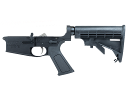 DPMS DR-10 Lower with Panther Polished Trigger with Over Molded Grip, Black