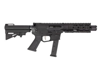 DPMS "Kitty Kat" 4" G9 9MM A4 Quad Rail CAR Blade Brace Pistol, Black